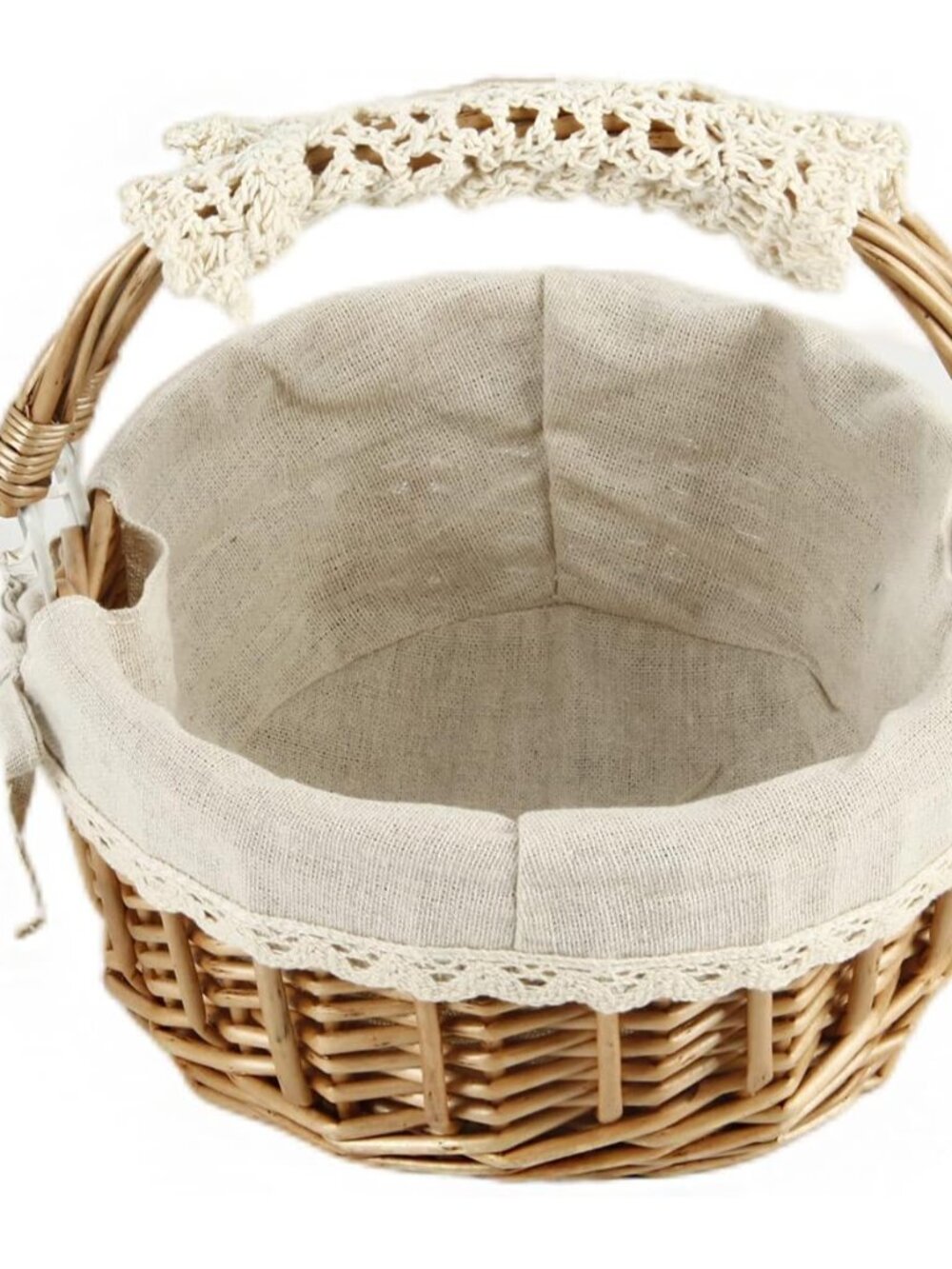Wicker Basket with Handles, Woven Willow Storage Basket for Picnic,Decoration,Gi